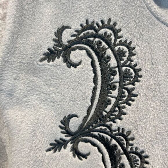 BOB MACKIE Wearable Art Women’s 2X Gray Black Vest Embroidered Full Zip Fleece - Picture 10 of 14